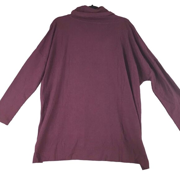 Ady P Womens Medium Oversized Tunic Sweater Maroon Cowl Neck High Low Hem NWOT - Picture 14 of 14